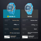 NORTH EDGE TRITON-TI Titanium Solar Dive Watch